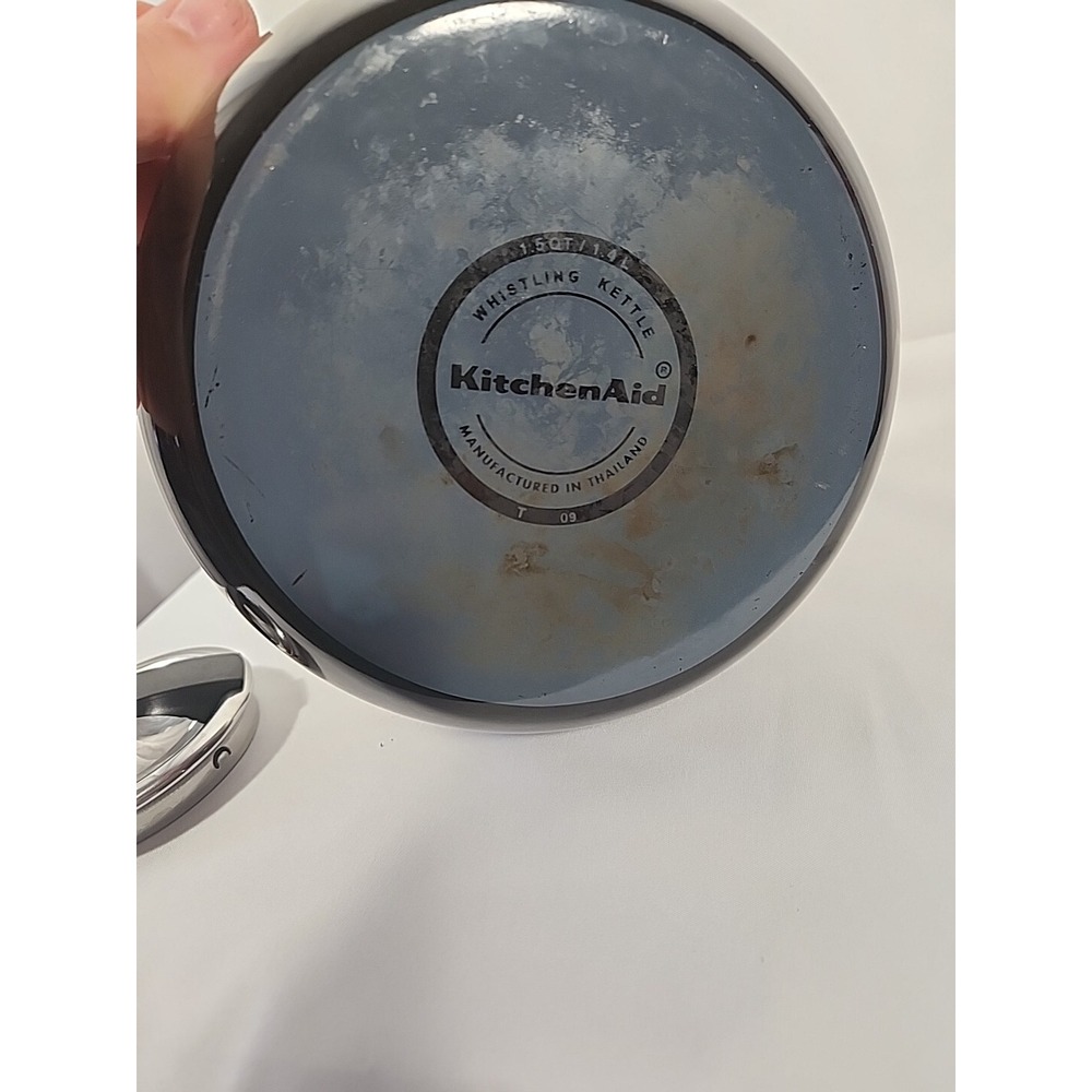 KitchenAid Enamel Teapot Kettle Black Stovetop Whistling‎ Handle 2 Quart Cozy - Picture 9 of 12